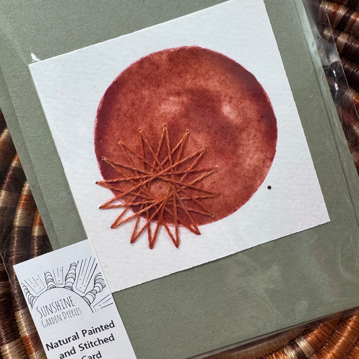 Natural Colours - Hand Painted and Stitched Card