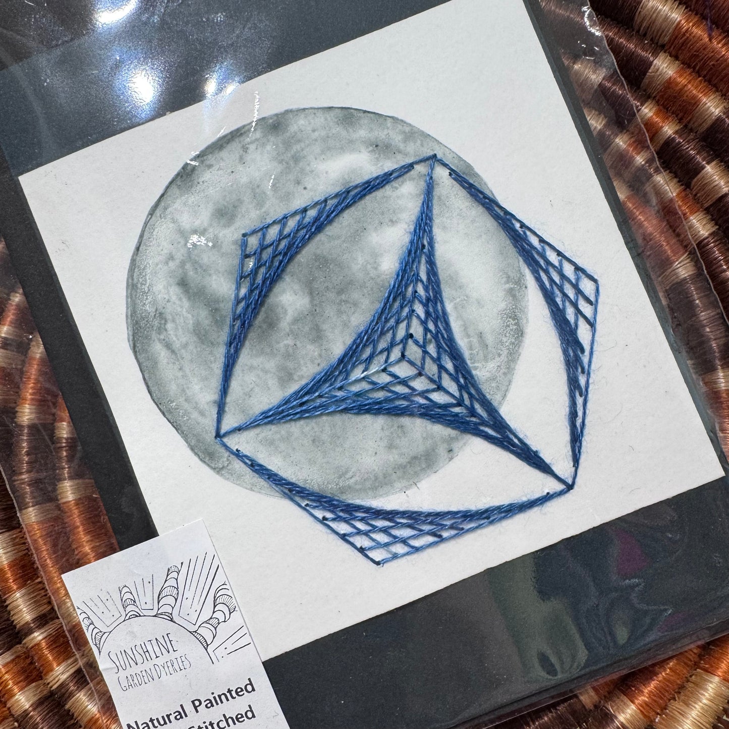 Natural Colours - Hand Painted and Stitched Card