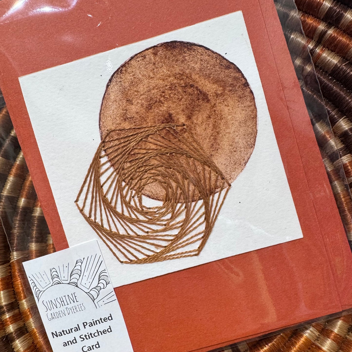 Natural Colours - Hand Painted and Stitched Card