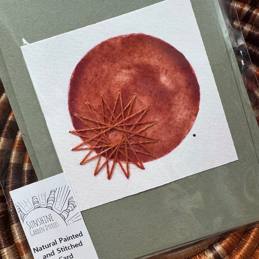 Natural Colours - Hand Painted and Stitched Card