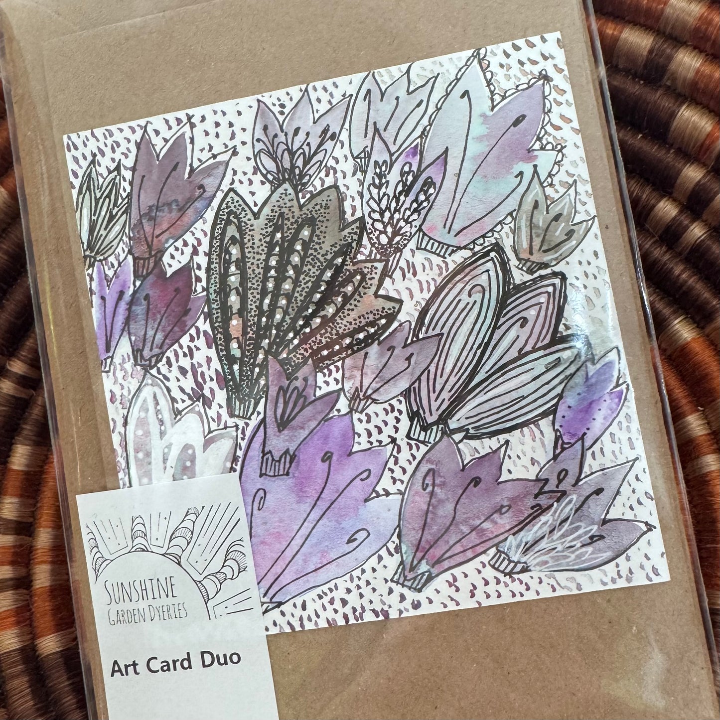 Watercolour - Hand Painted  & Drawn Card Duo