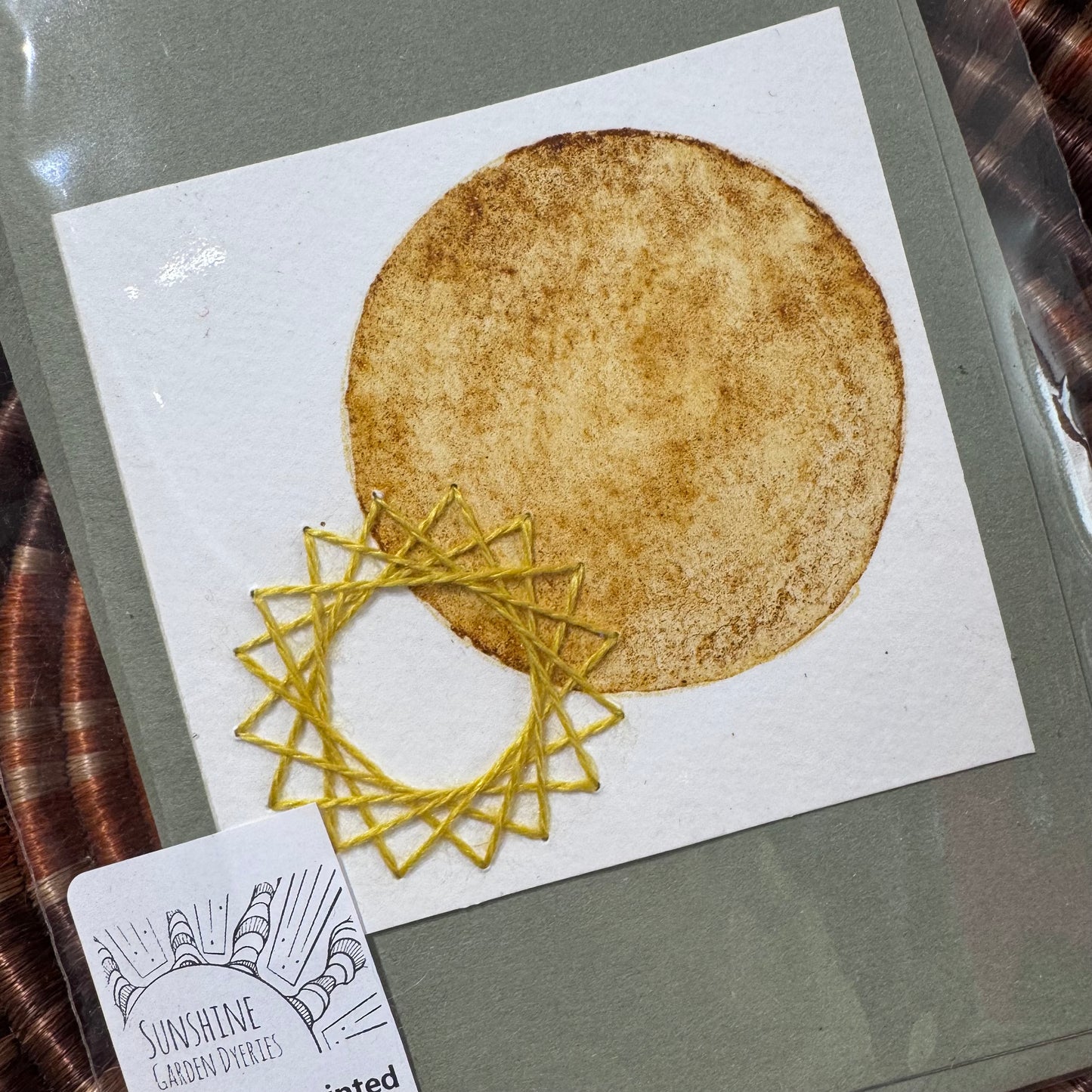 Natural Colours - Hand Painted and Stitched Card