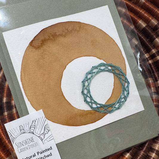 Natural Colours - Hand Painted and Stitched Card