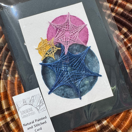 Natural Colours - Hand Painted and Stitched Card
