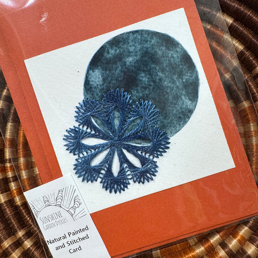 Natural Colours - Hand Painted and Stitched Card