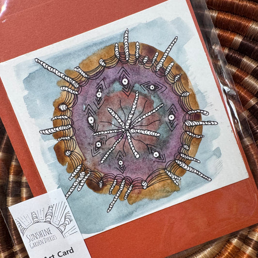 Natural Colours - Hand Painted  & Drawn Card