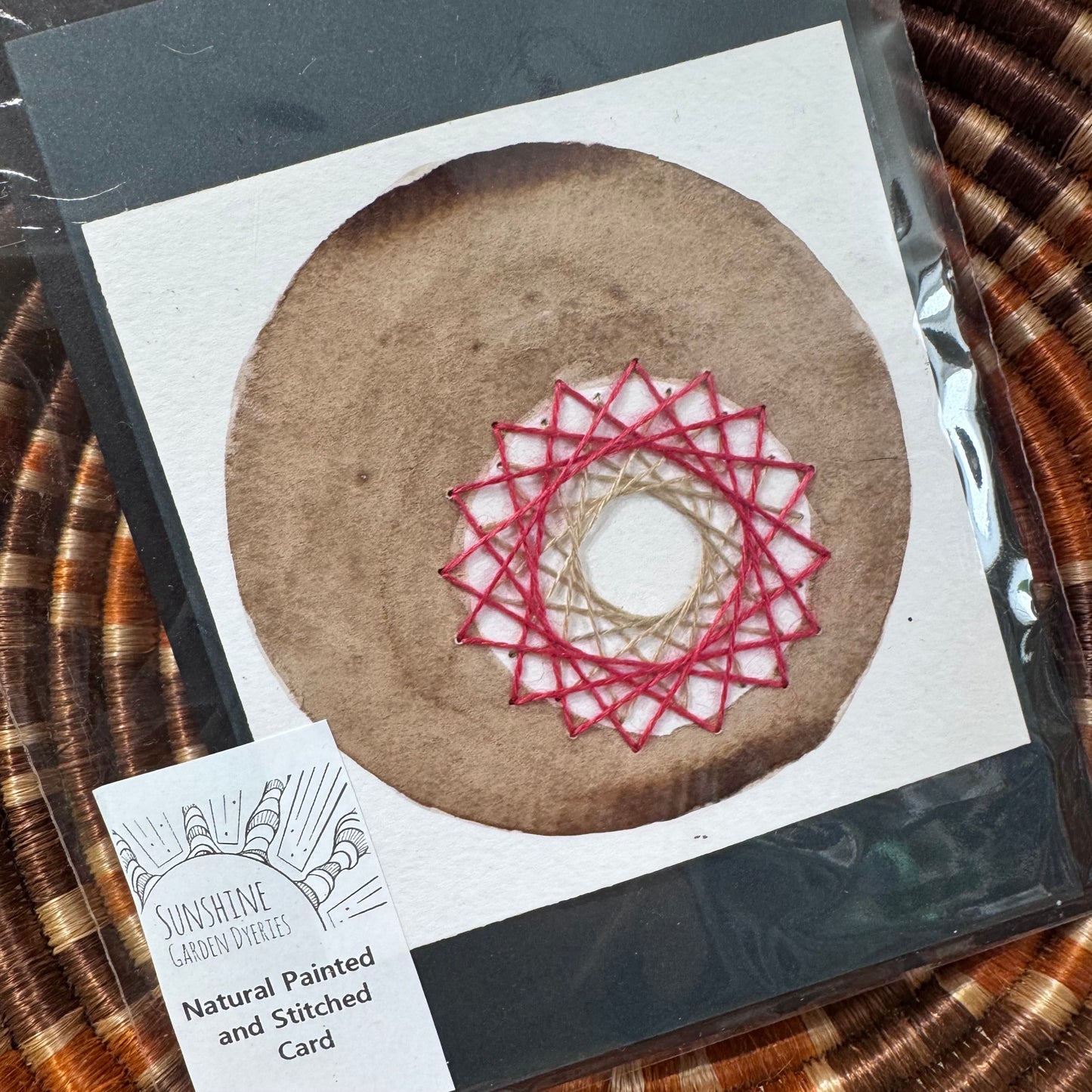 Natural Colours - Hand Painted and Stitched Card