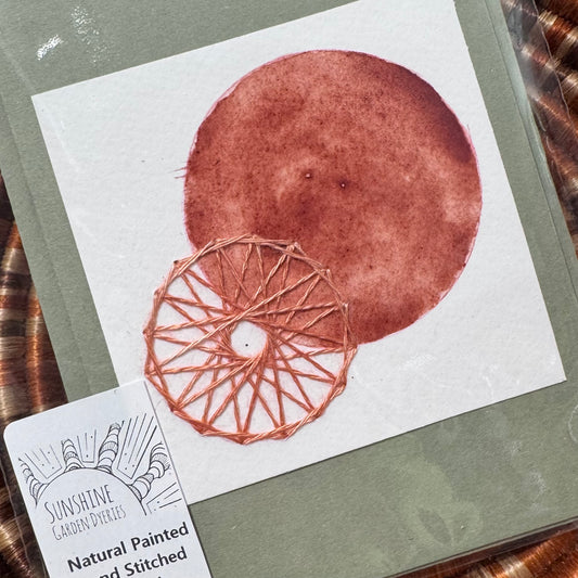 Natural Colours - Hand Painted and Stitched Card