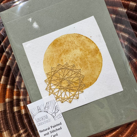 Natural Colours - Hand Painted and Stitched Card